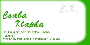 csaba klapka business card